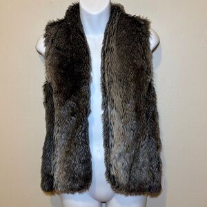 Maurices Faux Fur Brown/Gray Vest